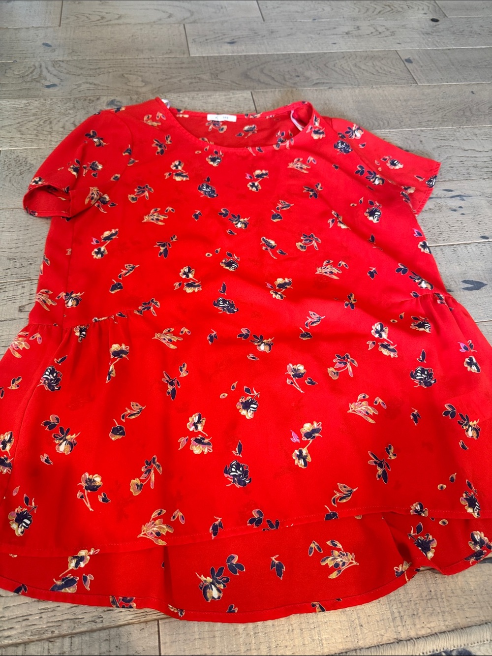 Pleoine Floral Short Sleeve Peplum Top